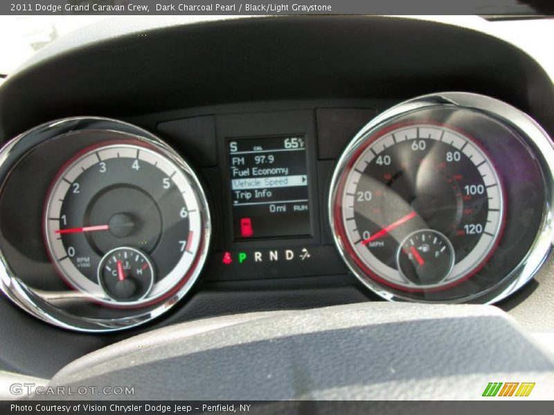 Dark Charcoal Pearl / Black/Light Graystone 2011 Dodge Grand Caravan Crew