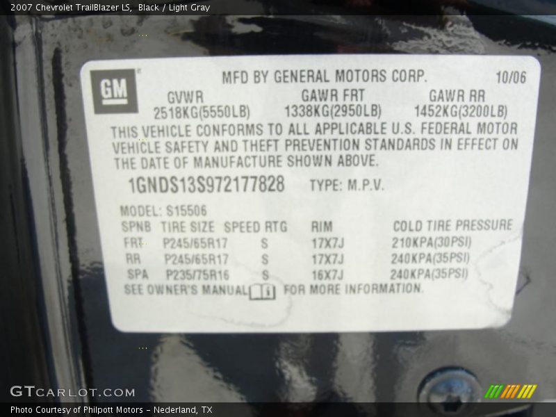 Black / Light Gray 2007 Chevrolet TrailBlazer LS