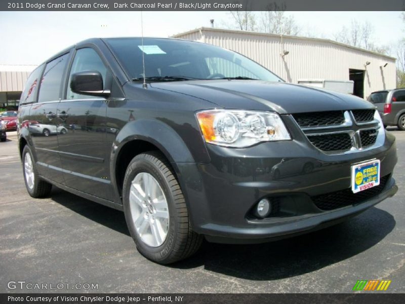 Dark Charcoal Pearl / Black/Light Graystone 2011 Dodge Grand Caravan Crew