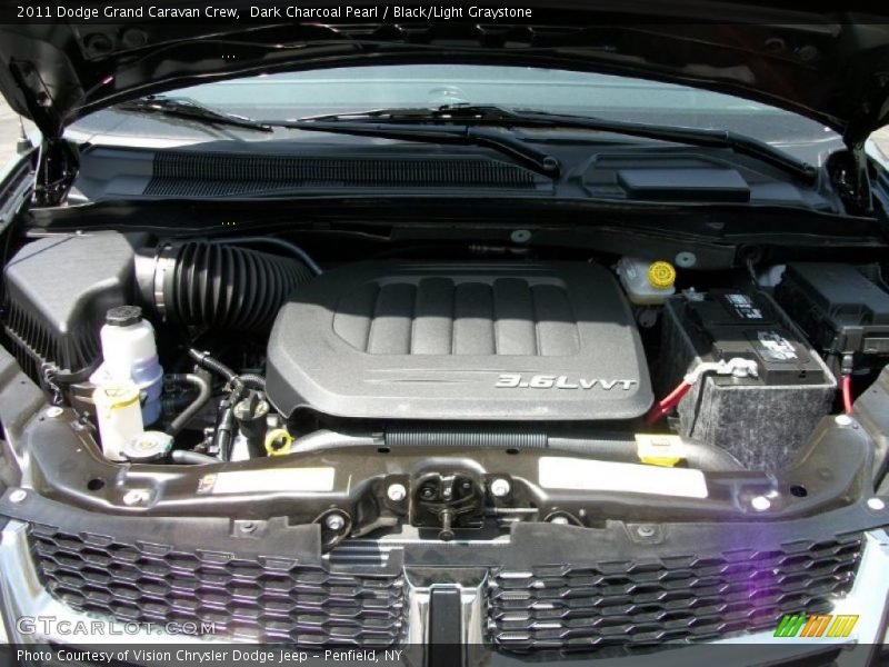 Dark Charcoal Pearl / Black/Light Graystone 2011 Dodge Grand Caravan Crew