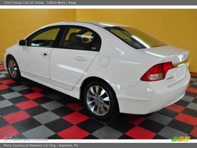 Taffeta White / Beige 2009 Honda Civic EX Sedan