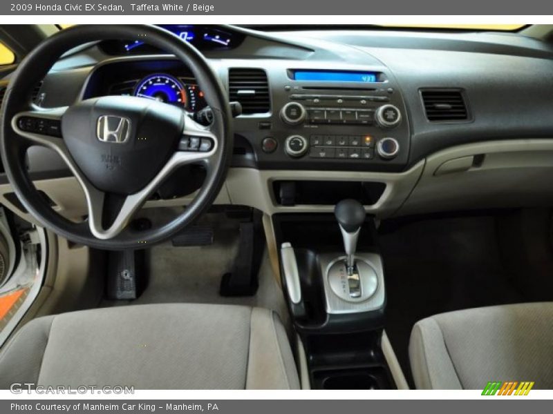 Taffeta White / Beige 2009 Honda Civic EX Sedan