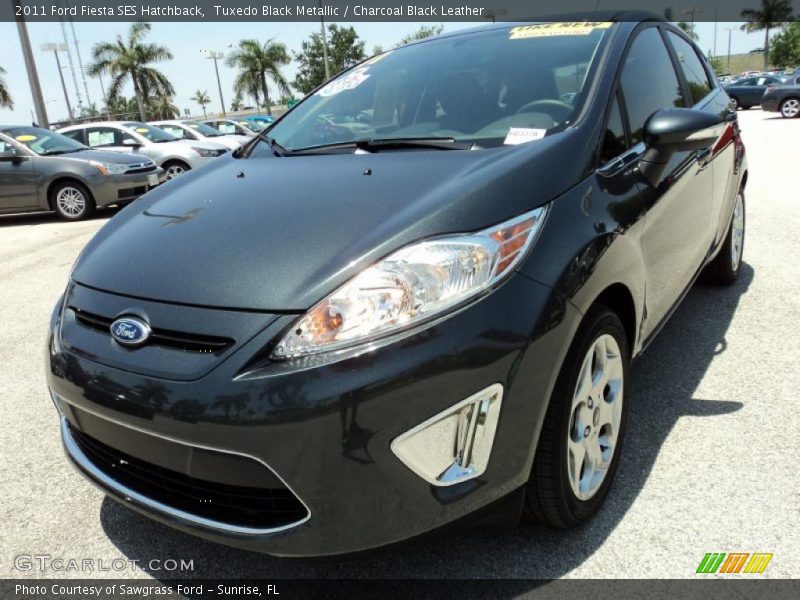 Tuxedo Black Metallic / Charcoal Black Leather 2011 Ford Fiesta SES Hatchback