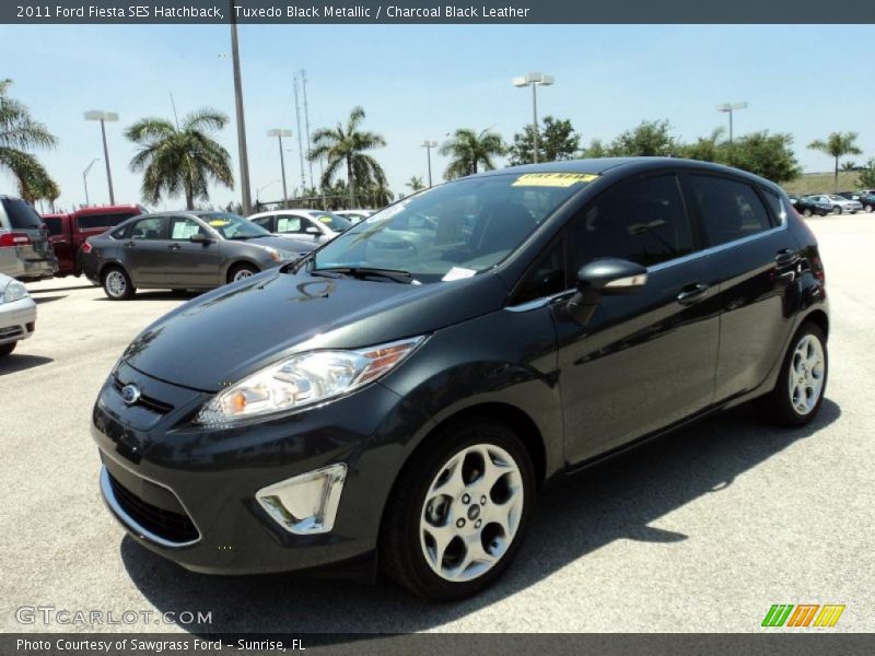 Tuxedo Black Metallic / Charcoal Black Leather 2011 Ford Fiesta SES Hatchback