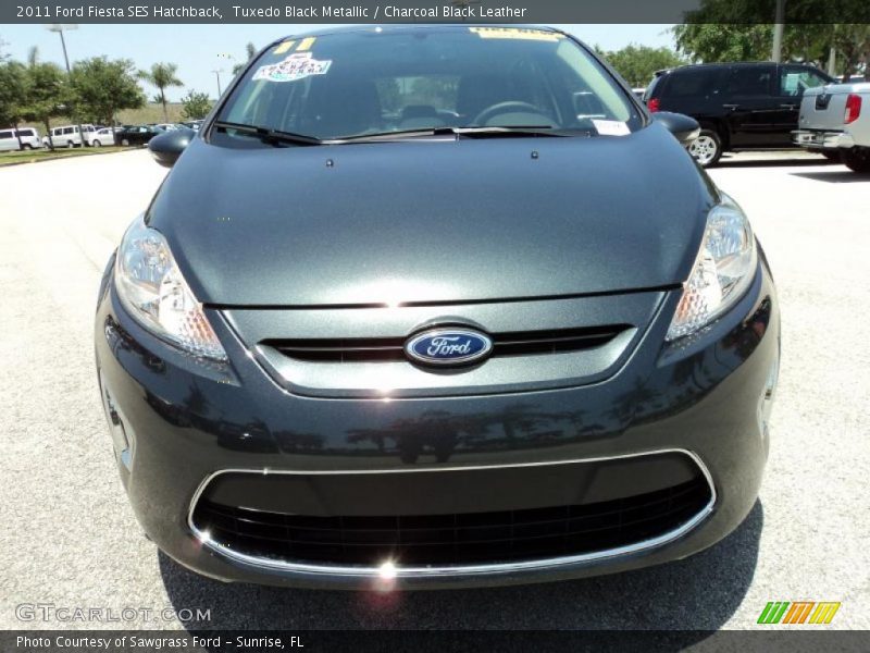 Tuxedo Black Metallic / Charcoal Black Leather 2011 Ford Fiesta SES Hatchback