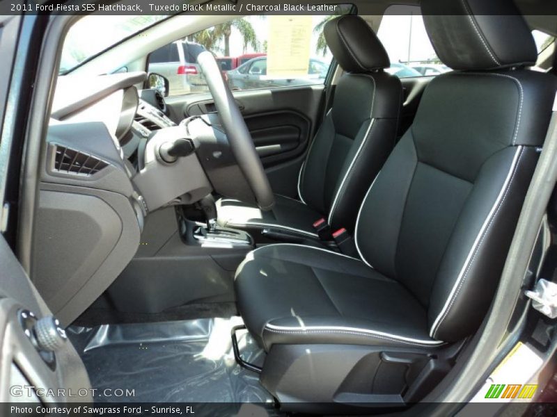 Tuxedo Black Metallic / Charcoal Black Leather 2011 Ford Fiesta SES Hatchback