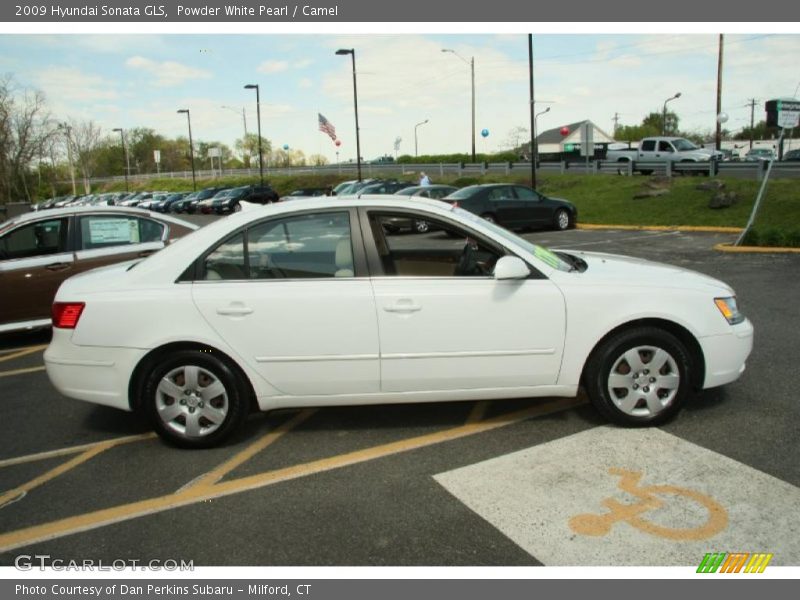 Powder White Pearl / Camel 2009 Hyundai Sonata GLS