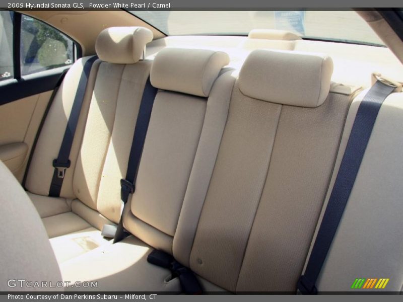 Powder White Pearl / Camel 2009 Hyundai Sonata GLS