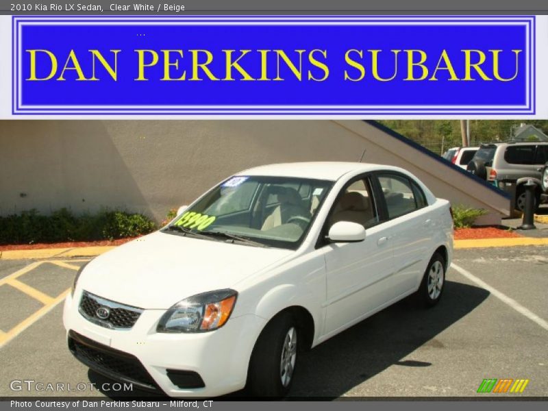Clear White / Beige 2010 Kia Rio LX Sedan