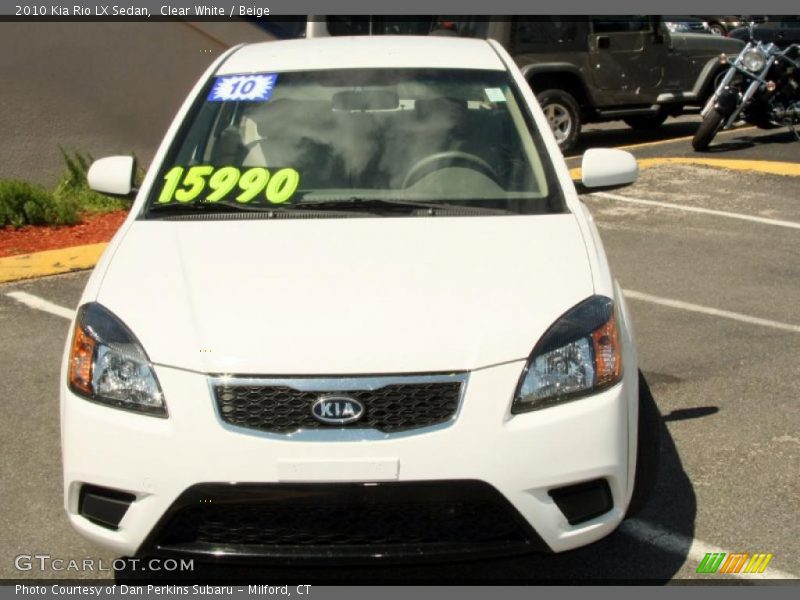 Clear White / Beige 2010 Kia Rio LX Sedan