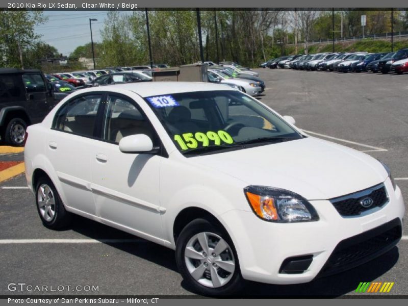 Clear White / Beige 2010 Kia Rio LX Sedan