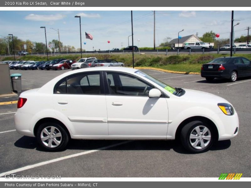 Clear White / Beige 2010 Kia Rio LX Sedan