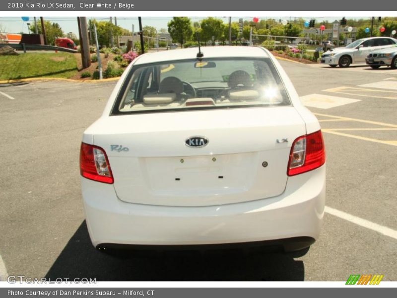 Clear White / Beige 2010 Kia Rio LX Sedan