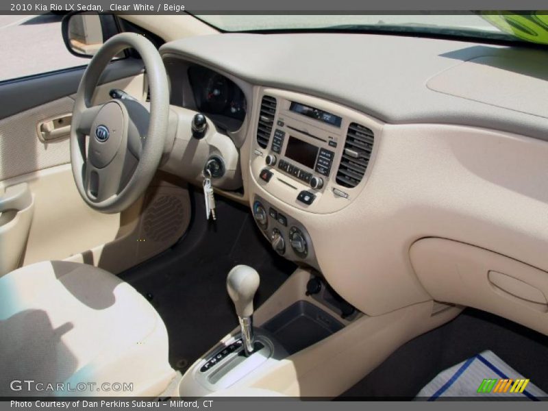 Clear White / Beige 2010 Kia Rio LX Sedan