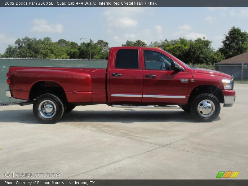  2009 Ram 3500 SLT Quad Cab 4x4 Dually Inferno Red Crystal Pearl