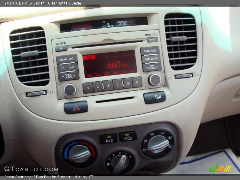 Clear White / Beige 2010 Kia Rio LX Sedan