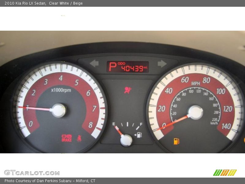 Clear White / Beige 2010 Kia Rio LX Sedan