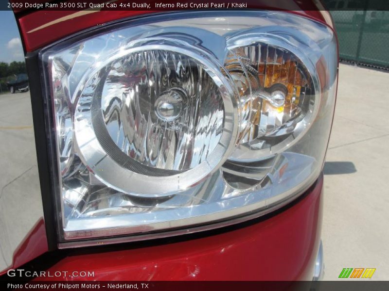 Inferno Red Crystal Pearl / Khaki 2009 Dodge Ram 3500 SLT Quad Cab 4x4 Dually