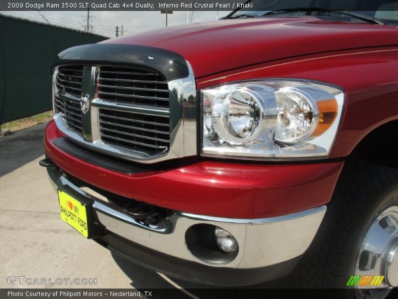 Inferno Red Crystal Pearl / Khaki 2009 Dodge Ram 3500 SLT Quad Cab 4x4 Dually