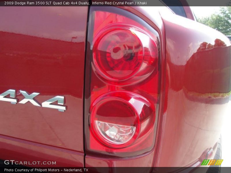 Inferno Red Crystal Pearl / Khaki 2009 Dodge Ram 3500 SLT Quad Cab 4x4 Dually