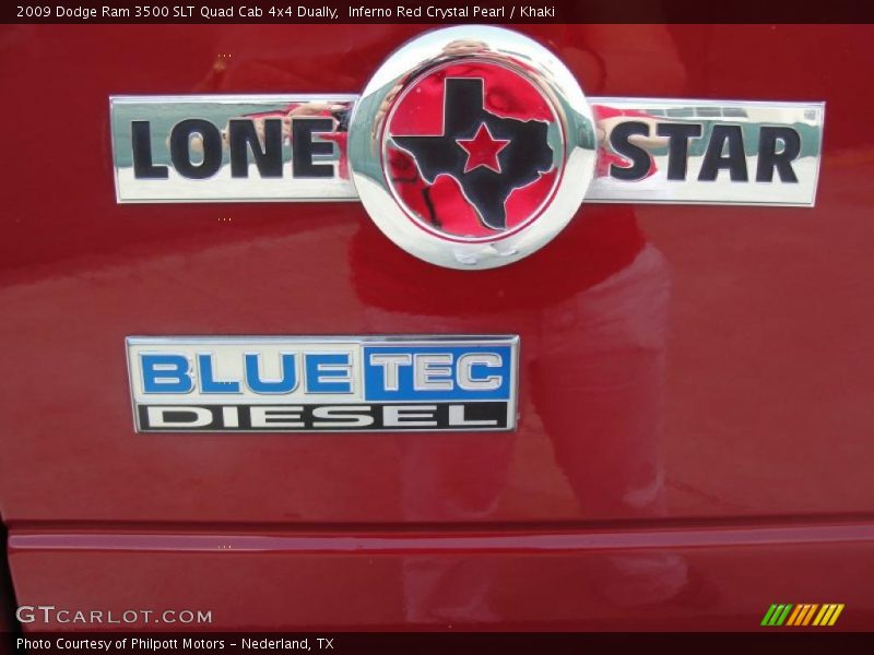 Inferno Red Crystal Pearl / Khaki 2009 Dodge Ram 3500 SLT Quad Cab 4x4 Dually