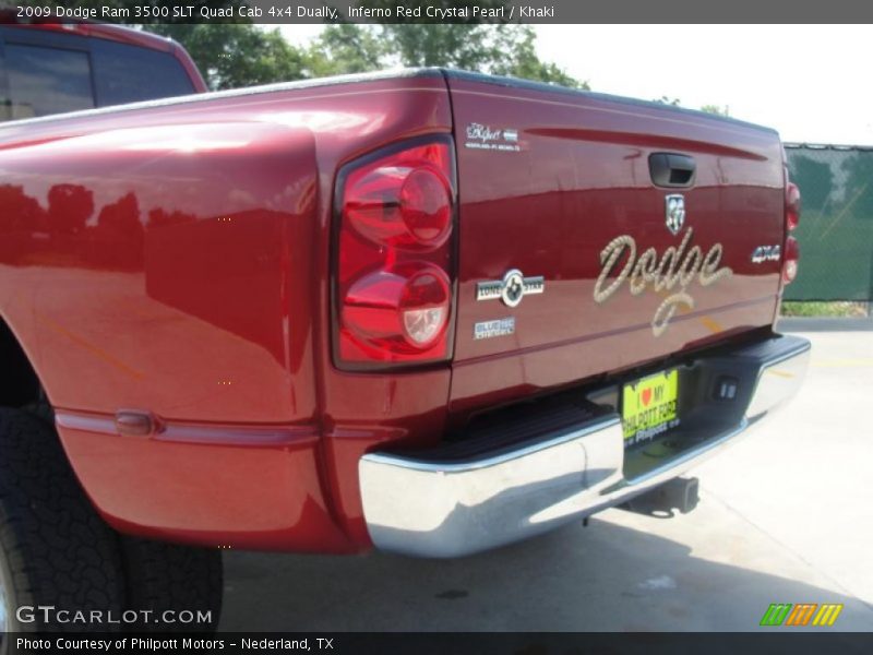 Inferno Red Crystal Pearl / Khaki 2009 Dodge Ram 3500 SLT Quad Cab 4x4 Dually