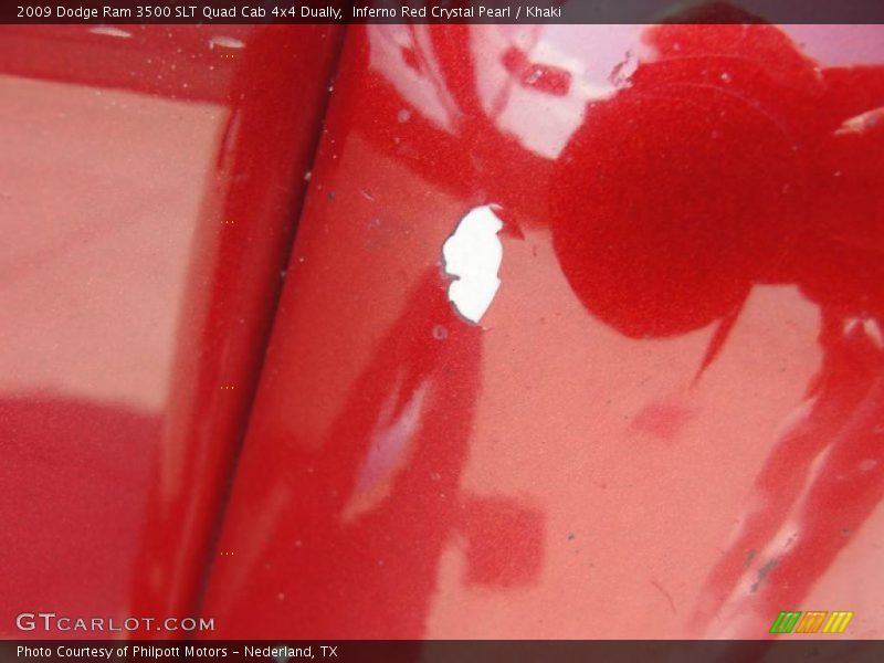 Inferno Red Crystal Pearl / Khaki 2009 Dodge Ram 3500 SLT Quad Cab 4x4 Dually