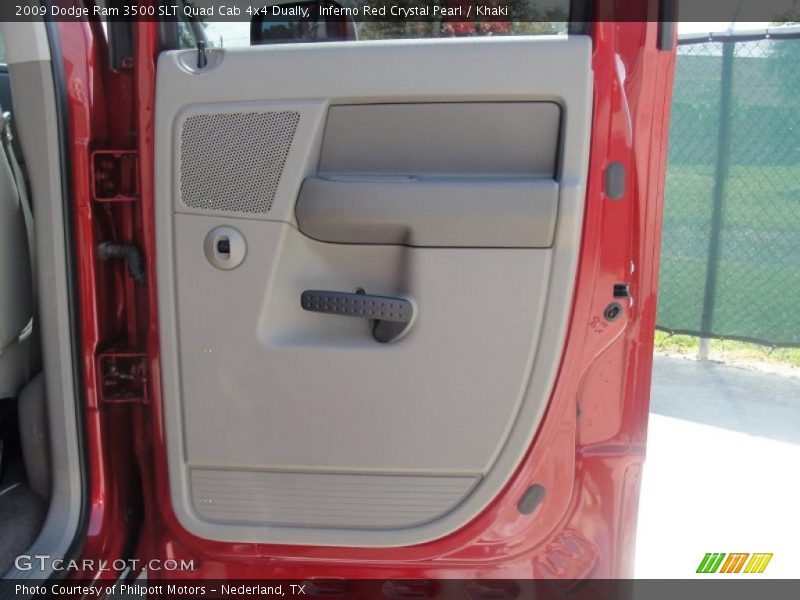 Inferno Red Crystal Pearl / Khaki 2009 Dodge Ram 3500 SLT Quad Cab 4x4 Dually