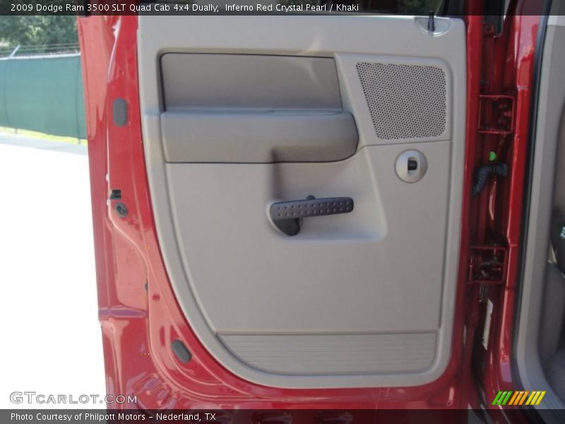 Inferno Red Crystal Pearl / Khaki 2009 Dodge Ram 3500 SLT Quad Cab 4x4 Dually