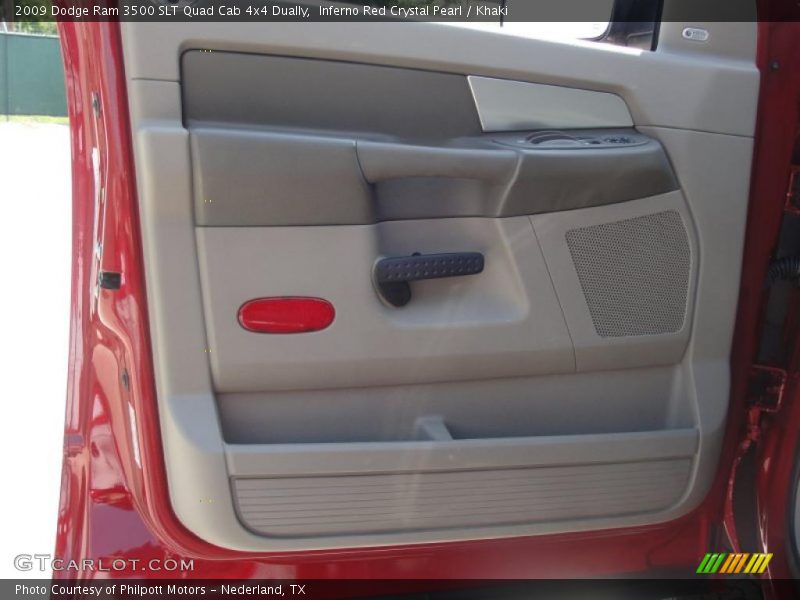 Inferno Red Crystal Pearl / Khaki 2009 Dodge Ram 3500 SLT Quad Cab 4x4 Dually