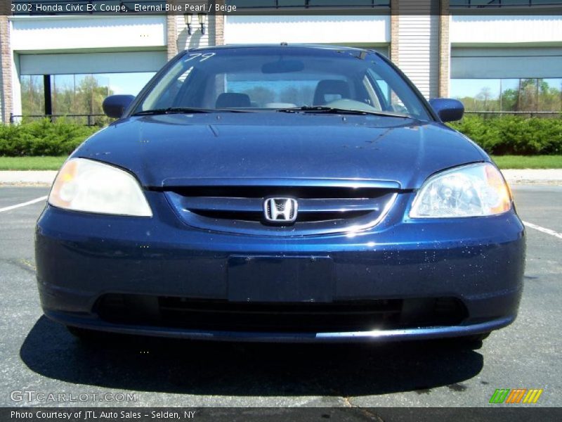 Eternal Blue Pearl / Beige 2002 Honda Civic EX Coupe