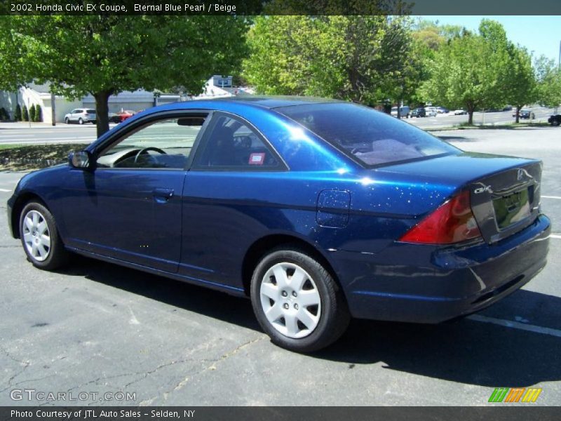 Eternal Blue Pearl / Beige 2002 Honda Civic EX Coupe