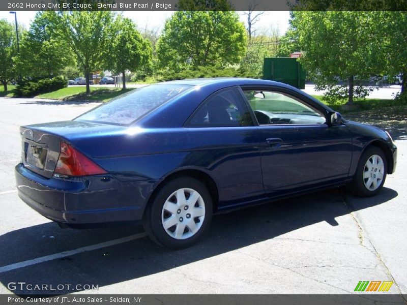 Eternal Blue Pearl / Beige 2002 Honda Civic EX Coupe