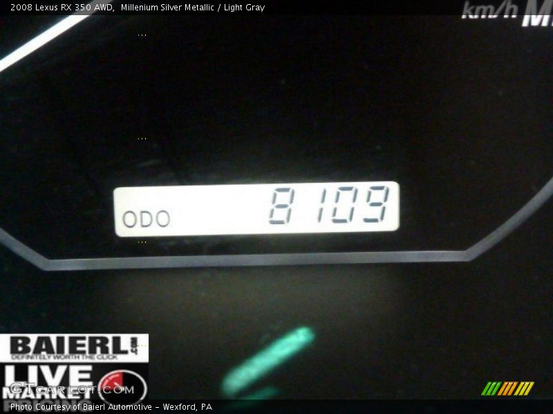 Millenium Silver Metallic / Light Gray 2008 Lexus RX 350 AWD
