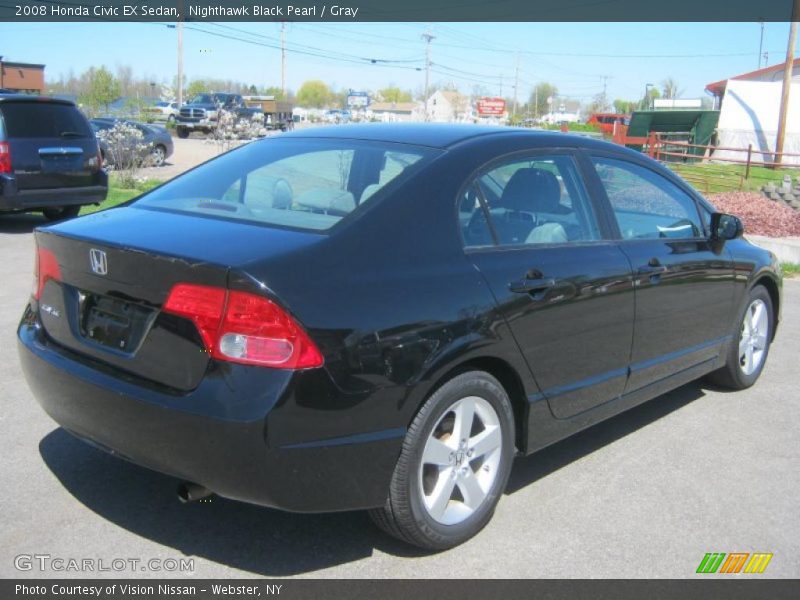 Nighthawk Black Pearl / Gray 2008 Honda Civic EX Sedan