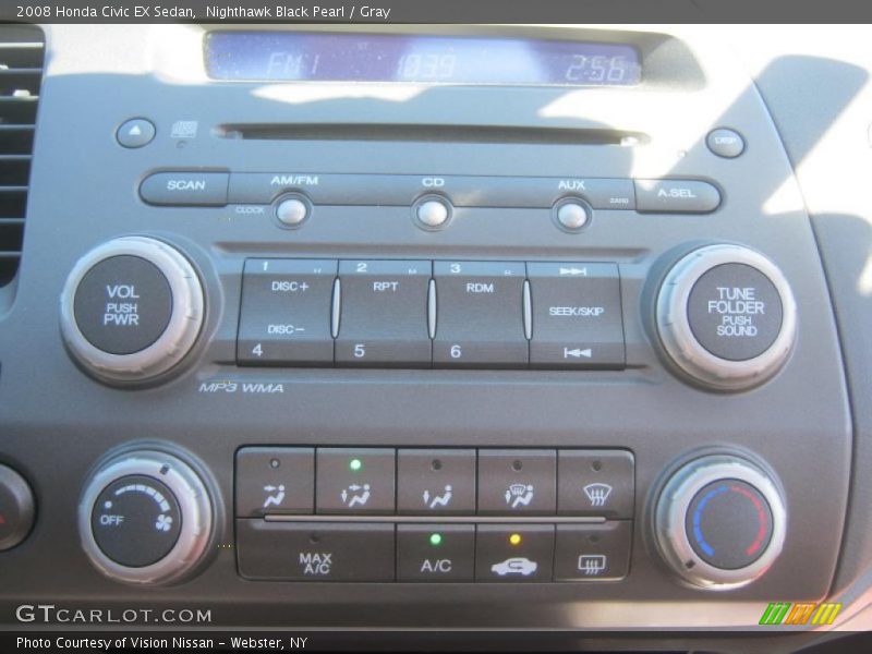 Nighthawk Black Pearl / Gray 2008 Honda Civic EX Sedan
