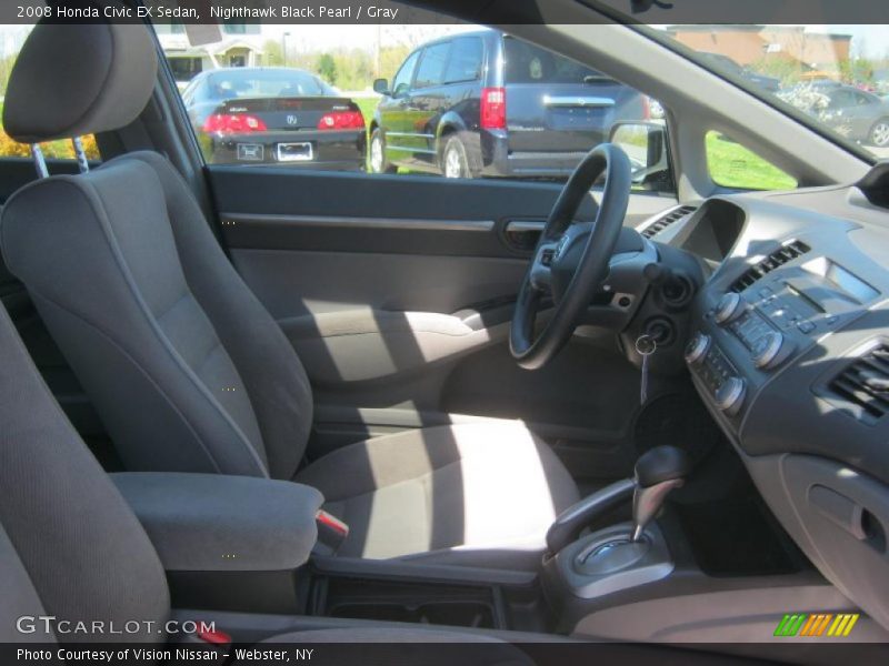 Nighthawk Black Pearl / Gray 2008 Honda Civic EX Sedan