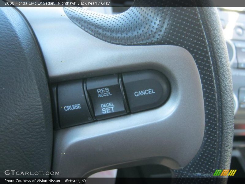 Nighthawk Black Pearl / Gray 2008 Honda Civic EX Sedan
