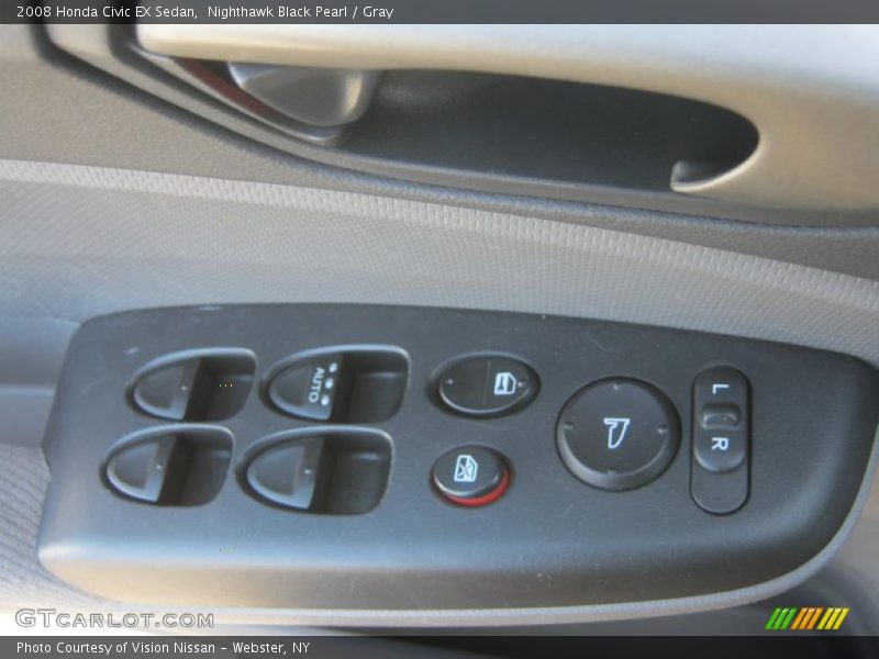 Nighthawk Black Pearl / Gray 2008 Honda Civic EX Sedan