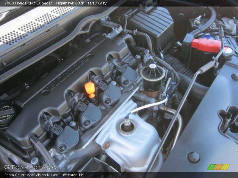 Nighthawk Black Pearl / Gray 2008 Honda Civic EX Sedan
