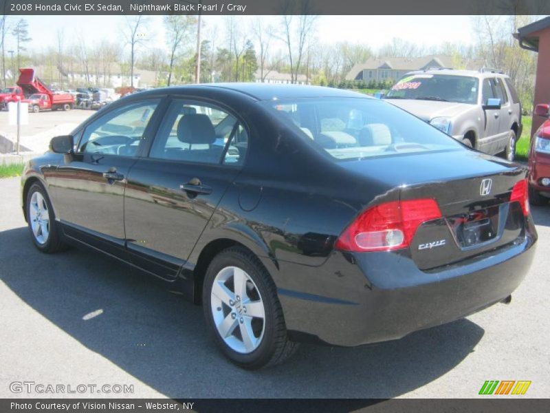 Nighthawk Black Pearl / Gray 2008 Honda Civic EX Sedan