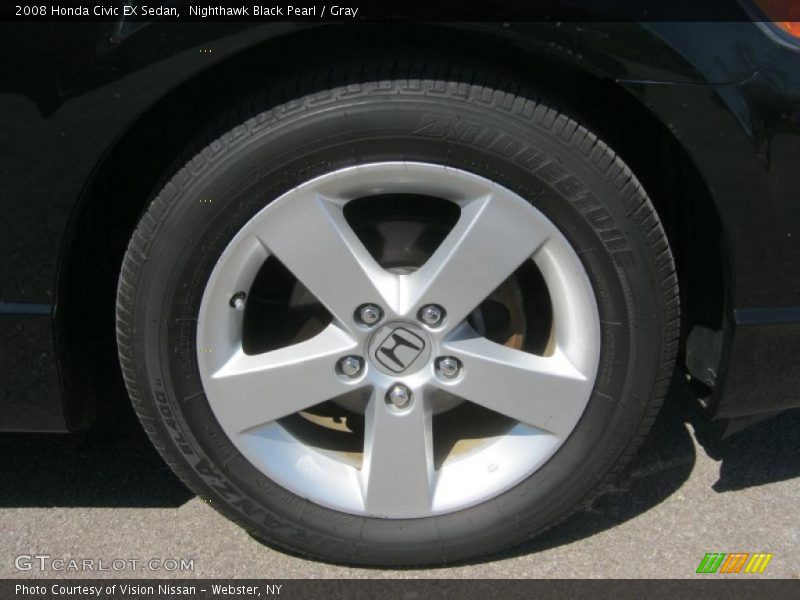 Nighthawk Black Pearl / Gray 2008 Honda Civic EX Sedan