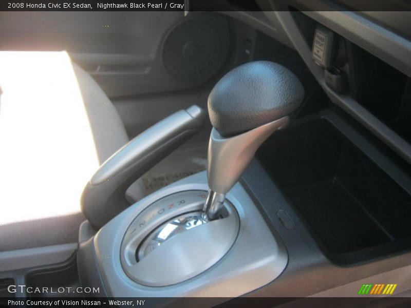 Nighthawk Black Pearl / Gray 2008 Honda Civic EX Sedan