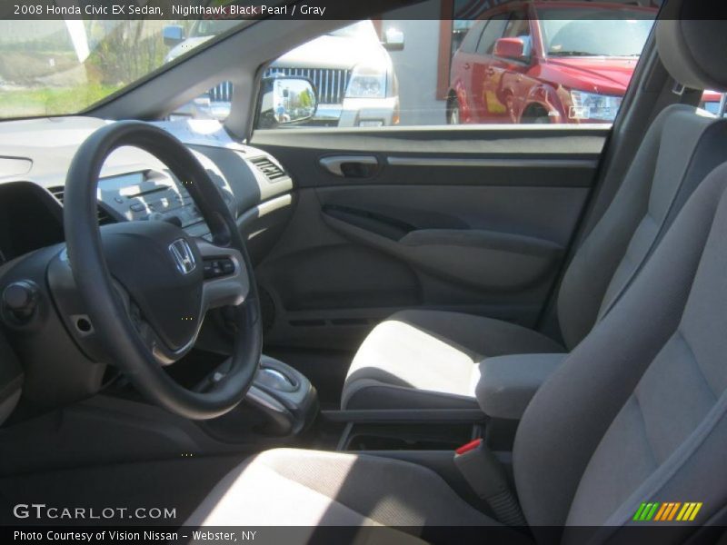 Nighthawk Black Pearl / Gray 2008 Honda Civic EX Sedan
