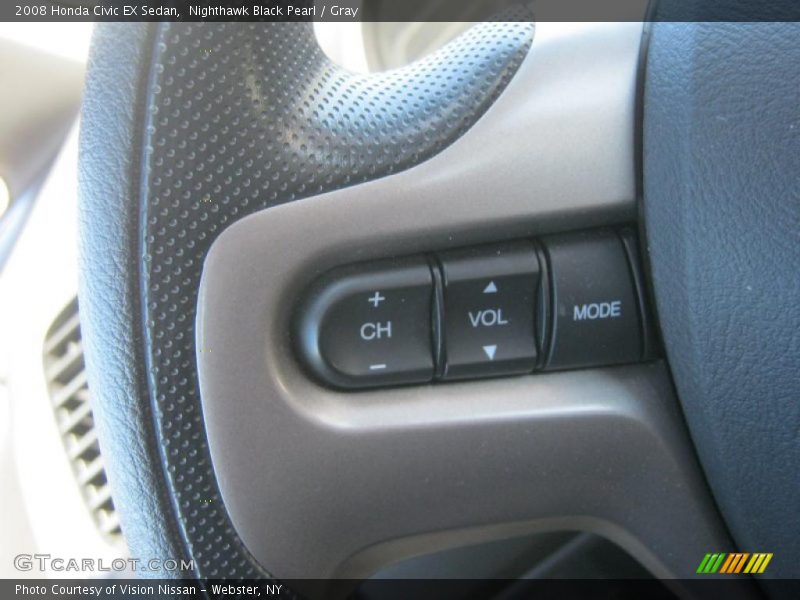 Nighthawk Black Pearl / Gray 2008 Honda Civic EX Sedan