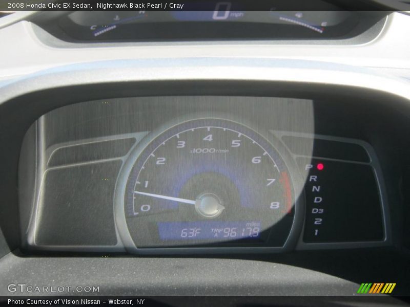 Nighthawk Black Pearl / Gray 2008 Honda Civic EX Sedan