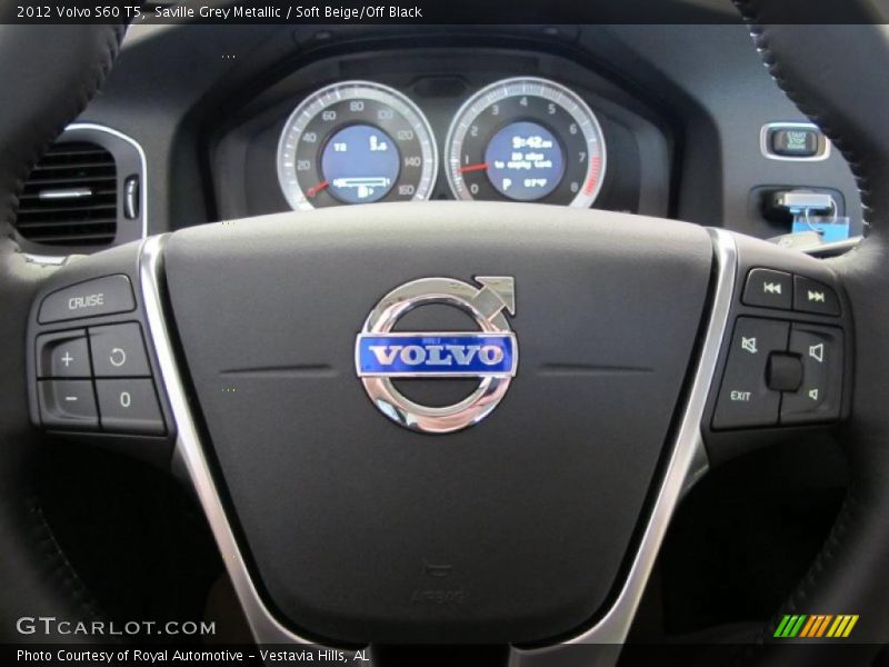 Saville Grey Metallic / Soft Beige/Off Black 2012 Volvo S60 T5