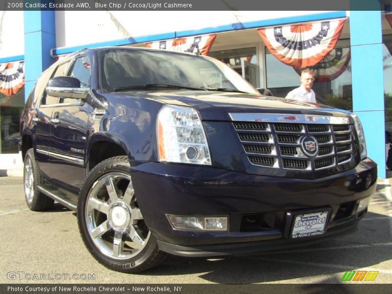 Blue Chip / Cocoa/Light Cashmere 2008 Cadillac Escalade AWD
