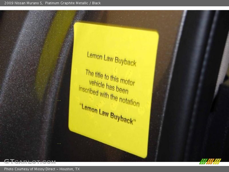 Platinum Graphite Metallic / Black 2009 Nissan Murano S