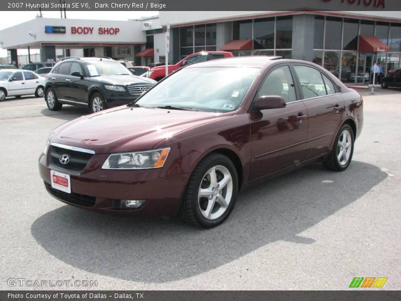 Dark Cherry Red / Beige 2007 Hyundai Sonata SE V6